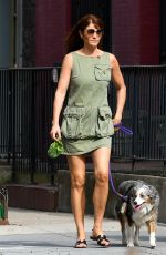 HELENA CHRISTENSEN Out with Her Dog in New York 04/14/2022