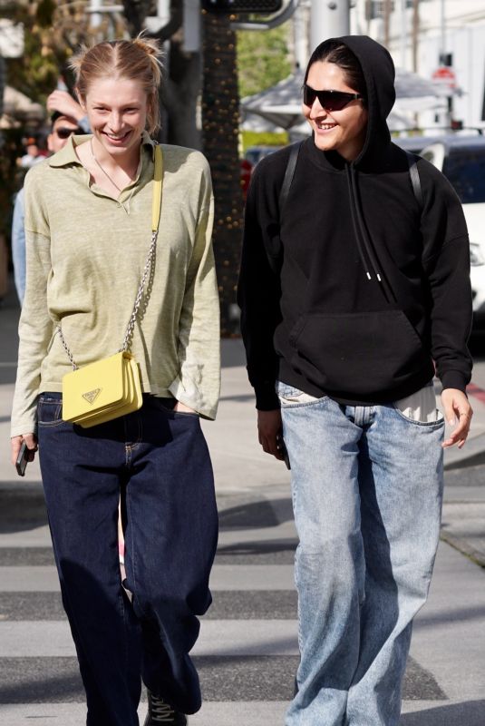 HUNTER SCHAFER Out for Lunch with Friend at Tatel in Beverly Hills 04/22/2022