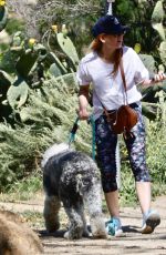 ISLA FISHER Out Hikinig with Her Dog in Studio City 04/23/2022