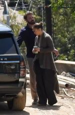 JENNIFER LOPEZ and Bean Affleck at Kenter Canyon to Check Out an Under-construction Home in Brentwood 04/17/2022
