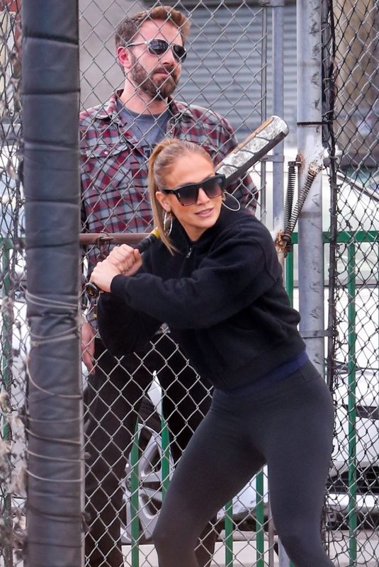 JENNIFER LOPEZ and Ben Affleck at Batting Cages in Sherman Oaks 03/30/2022