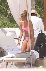 JESSICA ALBA in a Pink Bikini in Cancun 04/13/2022