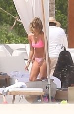 JESSICA ALBA in a Pink Bikini in Cancun 04/13/2022