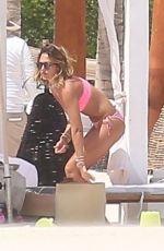 JESSICA ALBA in a Pink Bikini in Cancun 04/13/2022