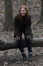 JESSICA CHASTAIN on the Set of an Untitled Movie in Brooklyn 04/26/2022