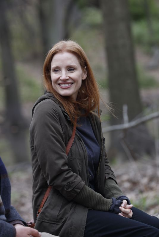 JESSICA CHASTAIN on the Set of an Untitled Movie in Brooklyn 04/26/2022