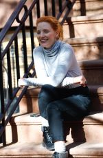 JESSICA CHASTAIN on the Set of an Untitled Movie in Brooklyn 04/27/2022