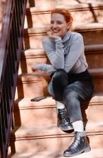 JESSICA CHASTAIN on the Set of an Untitled Movie in Brooklyn 04/27/2022