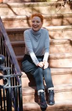JESSICA CHASTAIN on the Set of an Untitled Movie in Brooklyn 04/27/2022