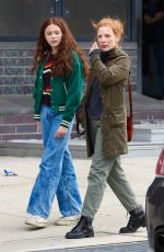 JESSICA CHASTAIN on the Set of an Untitled Project in New York 04/18/2022