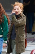JESSICA CHASTAIN on the Set of an Untitled Project in New York 04/18/2022