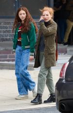 JESSICA CHASTAIN on the Set of an Untitled Project in New York 04/18/2022
