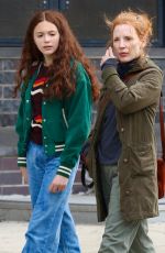 JESSICA CHASTAIN on the Set of an Untitled Project in New York 04/18/2022