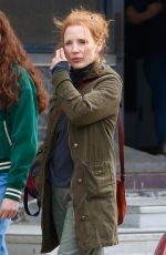 JESSICA CHASTAIN on the Set of an Untitled Project in New York 04/18/2022