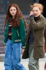 JESSICA CHASTAIN on the Set of an Untitled Project in New York 04/18/2022