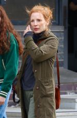JESSICA CHASTAIN on the Set of an Untitled Project in New York 04/18/2022