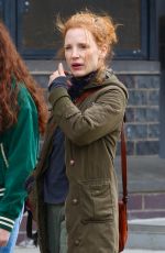 JESSICA CHASTAIN on the Set of an Untitled Project in New York 04/18/2022