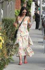 JORDANA BREWSTER Out for Morning Coffee at Cafe Luxxe in Brentwood 04/26/2022