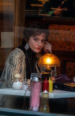 JULIA GARNER on the Set of Apartment 7a in London