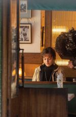 JULIA GARNER on the Set of Apartment 7a in London