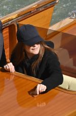 JULIANNE MORRE Arrives at a Taxi Boat in Venice 04/18/2022
