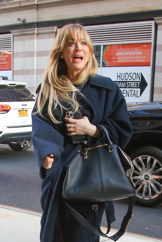 KALEY CUOCO Arrives at Andy Cohen Studios in New York 04/20/2022