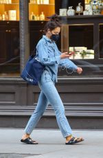 KATIE HOLMES in Double Denim Out in New York 04/26/2022