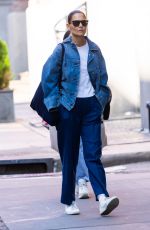KATIE HOLMES in Double Denim Out in New York 04/29/2022