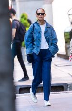 KATIE HOLMES in Double Denim Out in New York 04/29/2022