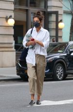 KATIE HOLMES Out and About in New York 04/22/2022