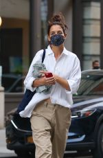 KATIE HOLMES Out and About in New York 04/22/2022