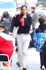 KATIE HOLMES Out Makeup-free in New York 04/08/2022
