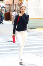KATIE HOLMES Out Makeup-free in New York 04/08/2022