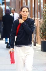 KATIE HOLMES Out Makeup-free in New York 04/08/2022