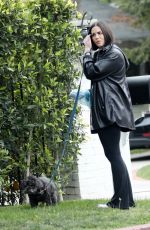 KATIE MALONEY Cleans up After Her Dog in Encino 04/02/2022