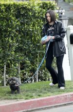 KATIE MALONEY Cleans up After Her Dog in Encino 04/02/2022