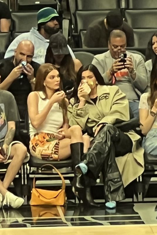 KENDALL and KYLIE JENNER at Clippers Game in Los Angeles 04/06/2022