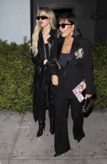 KHLOE KARDASHIAN and KRIS JENNER at Osteria Mozza Italian Restaurant in Hollywood 04/06/2022