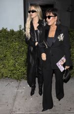 KHLOE KARDASHIAN and KRIS JENNER at Osteria Mozza Italian Restaurant in Hollywood 04/06/2022