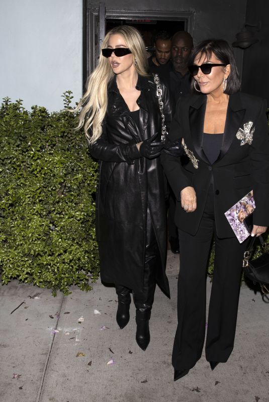 KHLOE KARDASHIAN and KRIS JENNER at Osteria Mozza Italian Restaurant in Hollywood 04/06/2022