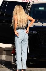 KHLOE KARDASHIAN in Ripped Jeans Out in Los Angeles 04/08/2022
