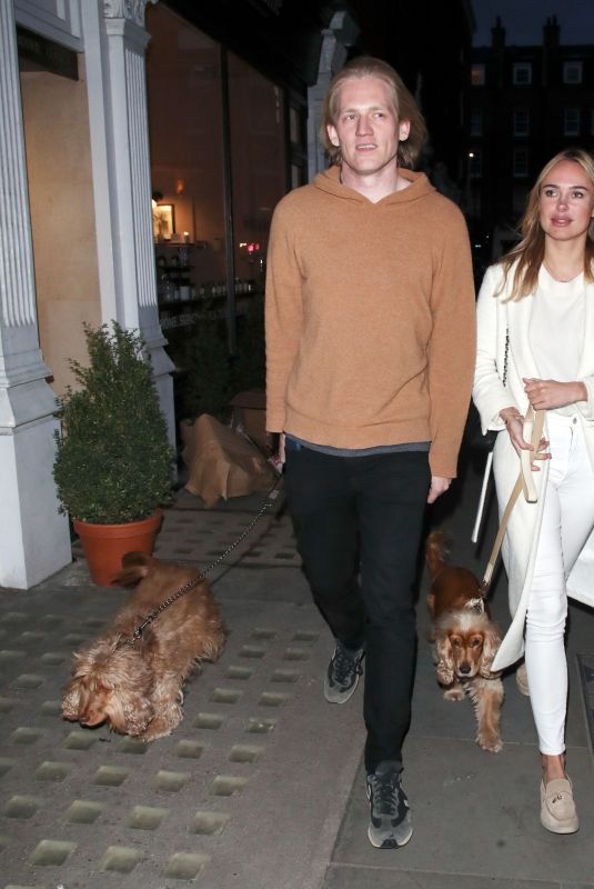 KIMBERLEY GARNER and Richard Dinan Out with Their Dogs in London 04/07/2022