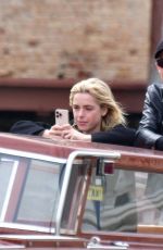 KIRNAN SHIPKA and Christian Coppola on a Taxi Boat in Venice 04/21/2022
