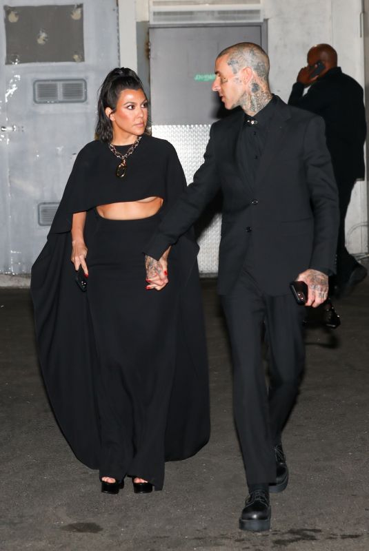 KOURTNEY KARDASHIAN and Travis Barker Leaves The Kardashian Launch Party in Hollywood 04/07/2022