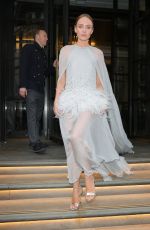 LAURA HADDOCK Leaves Her Hotel in London 04/25/2022