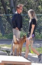 LEILA GEORGE and Sean Penn Out with Their Dogs in Hollywood 04/09/2022