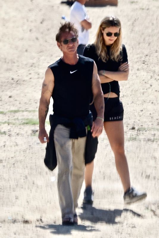 LEILA GEORGE and Sean Penn Out with Their Dogs in Hollywood 04/09/2022