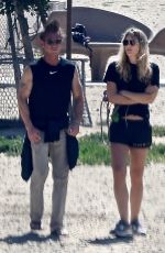 LEILA GEORGE and Sean Penn Out with Their Dogs in Hollywood 04/09/2022