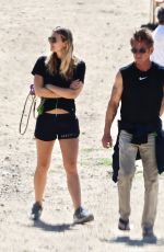 LEILA GEORGE and Sean Penn Out with Their Dogs in Hollywood 04/09/2022