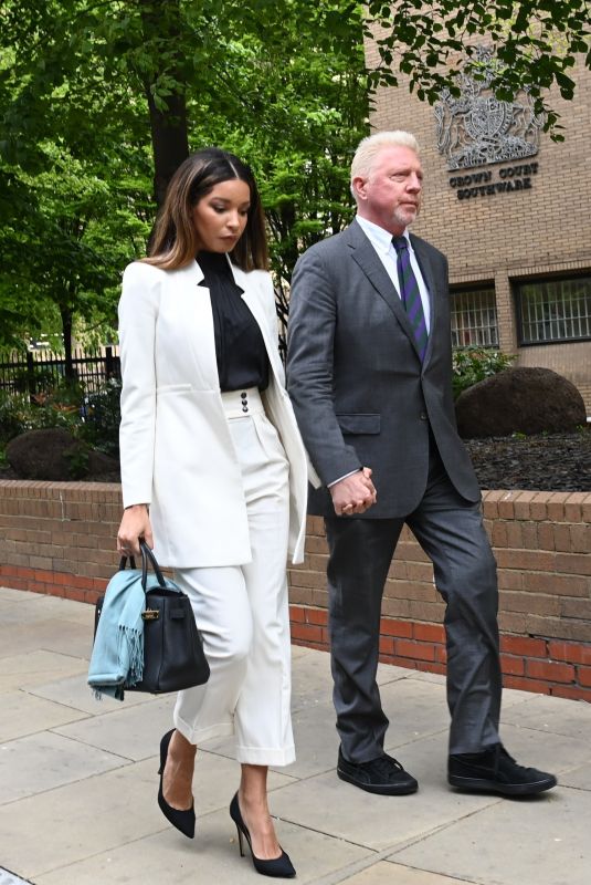 LILIAN DE CARVALHO MONTEIRO and Boris Becker Arrives at Southwark Crown Court in London 04/29/2022